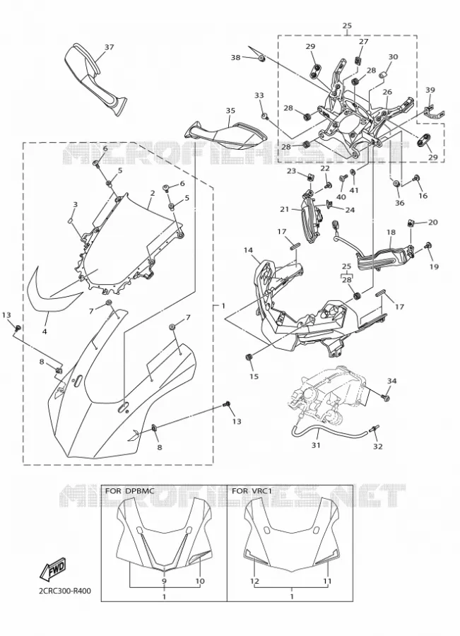 CARENAGES 1  Yamaha MOTO 1000 2016 R1  YZF-R1