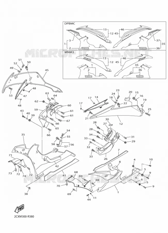 CARENAGES 2 Yamaha MOTO 600 2016 R6  YZF-R6