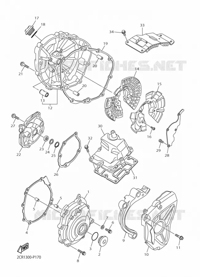 CARTER - MOTEUR 1 Yamaha MOTO 1000 2016 R1M  YZF-R1M
