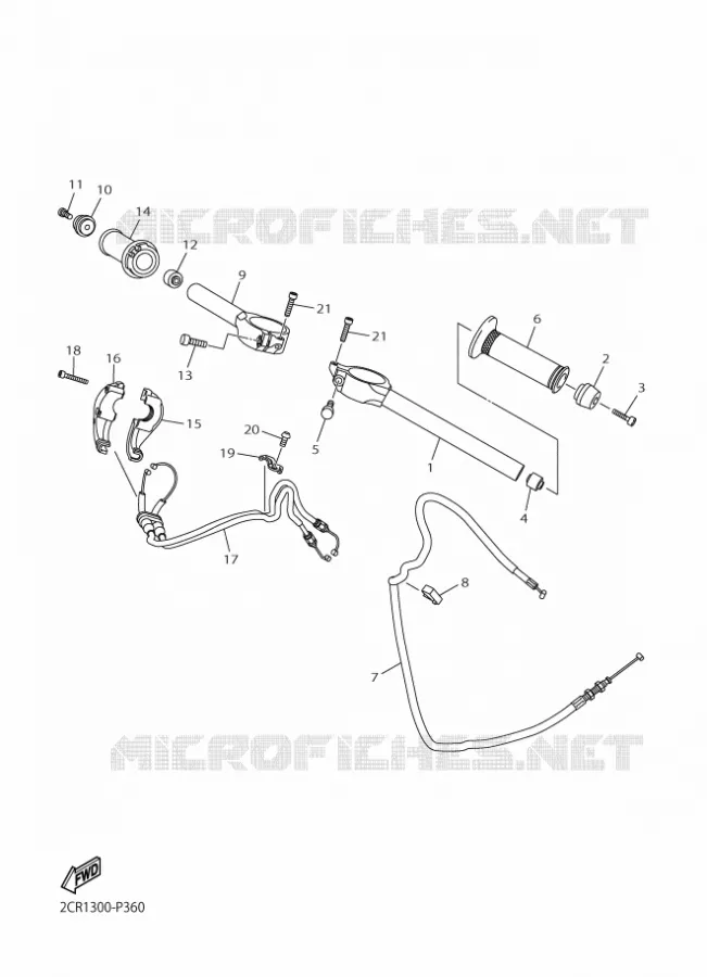 GUIDON ET CABLES Yamaha MOTO 1000 2016 R1M  YZF-R1M