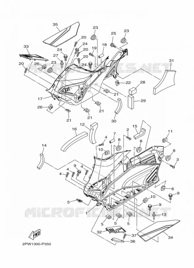 SUPPORT / REPOSE PIEDS 2 Yamaha SCOOTER 530 2016 TMAX  XP500