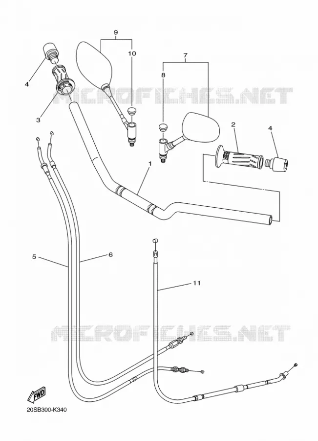 GUIDON ET CABLES Yamaha MOTO 600 2016 XJ6  XJ6NA