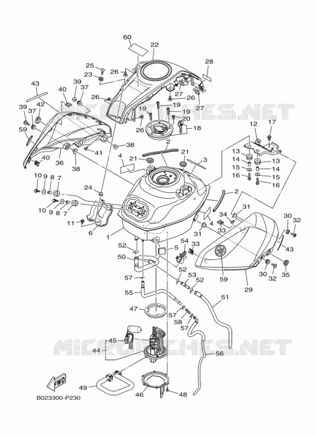 RESERVOIR A ESSENCE Yamaha MOTO 300 2016 R3  YZF-R3A