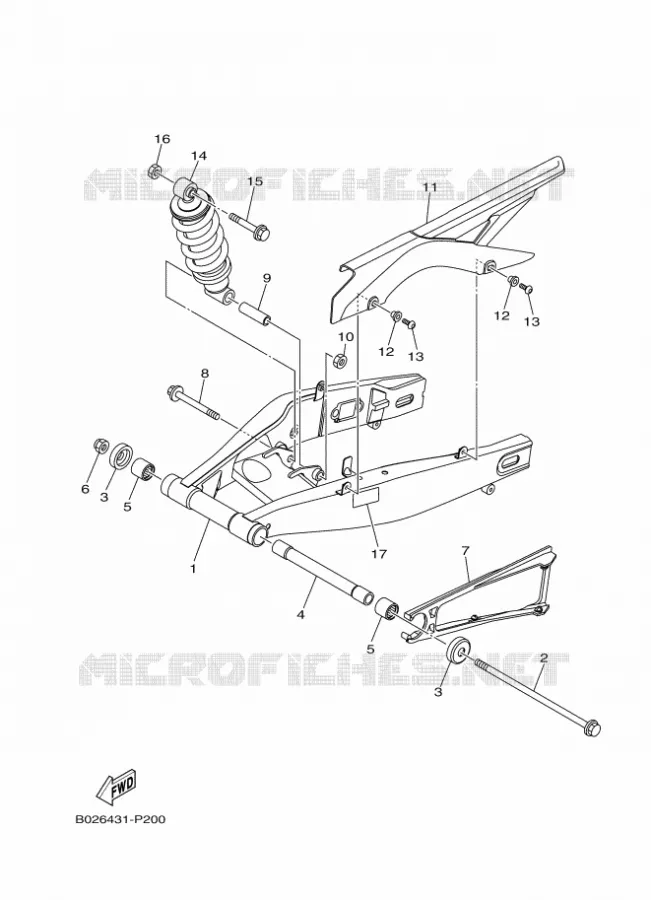 BRAS OSCILLANT / AMORTISSEUR Yamaha MOTO 300 2016 R3  YZF-R3A