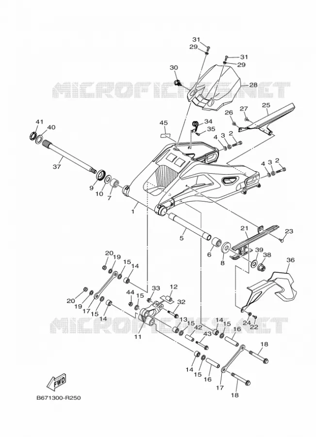 BRAS ARRIERE Yamaha MOTO 1000 2016 MT  MTN1000