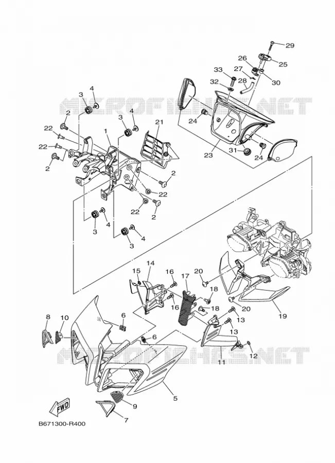 CARENAGES 1  Yamaha MOTO 1000 2016 MT  MTN1000