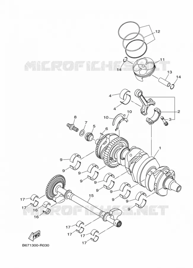 VILEBREQUIN / PISTON Yamaha MOTO 1000 2016 MT  MTN1000