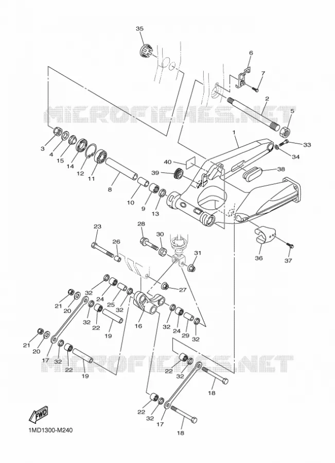 BRAS ARRIERE Yamaha MOTO 1300 2016 FJR  FJR1300-AS