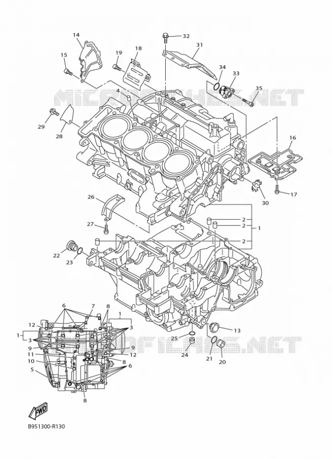 CARTER MOTEUR Yamaha MOTO 1300 2016 FJR  FJR1300-AS