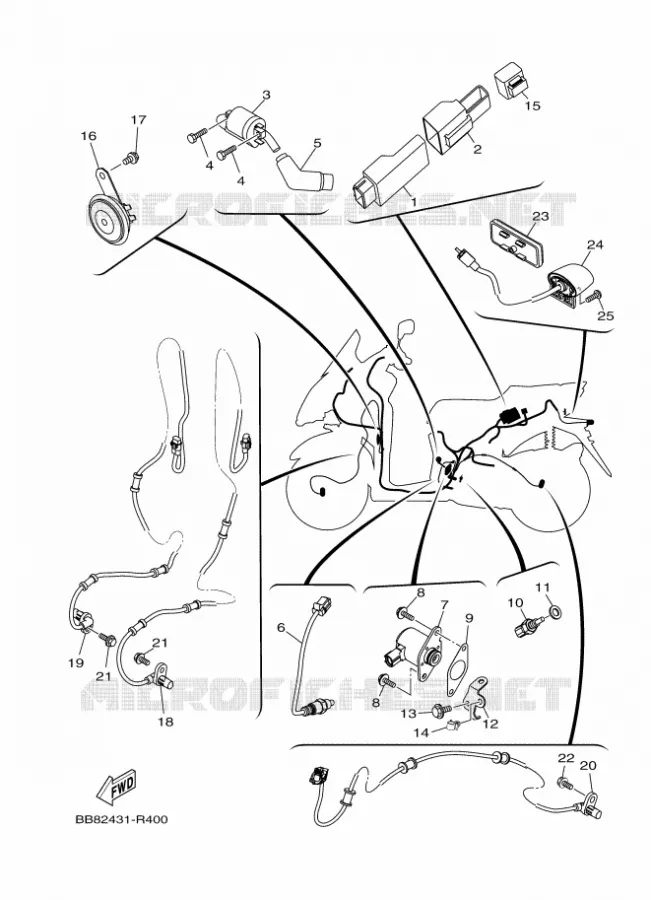 PARTIE ELECTRIQUE 2 Yamaha SCOOTER 150 2016 TRICITY  MWS150-A