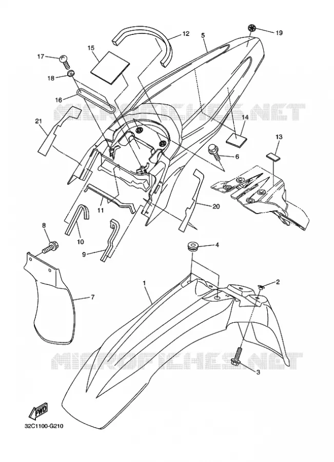 GARDE BOUE Yamaha MOTO 250 2016 WR-R  WR250R