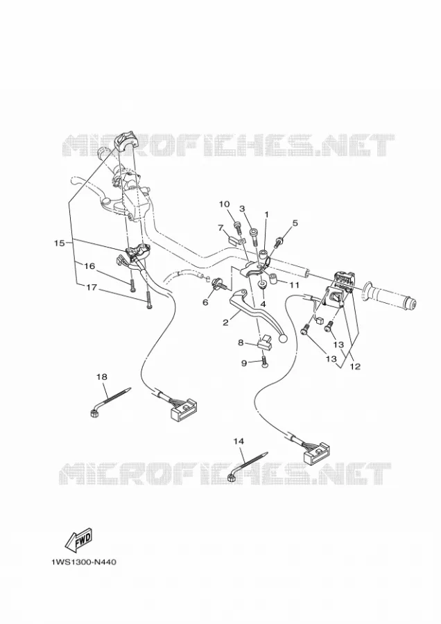 COMMODO / LEVIER Yamaha MOTO 700 2017 MT  MT07A