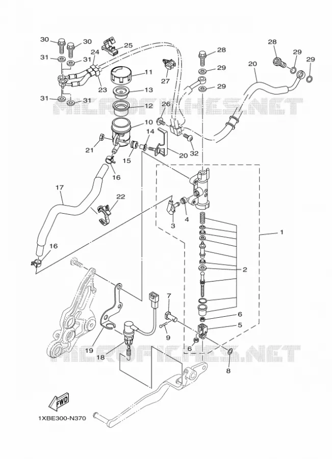 MAITRE CYLINDRE DE FREIN ARRIERE Yamaha MOTO 700 2017 MT  MT07A