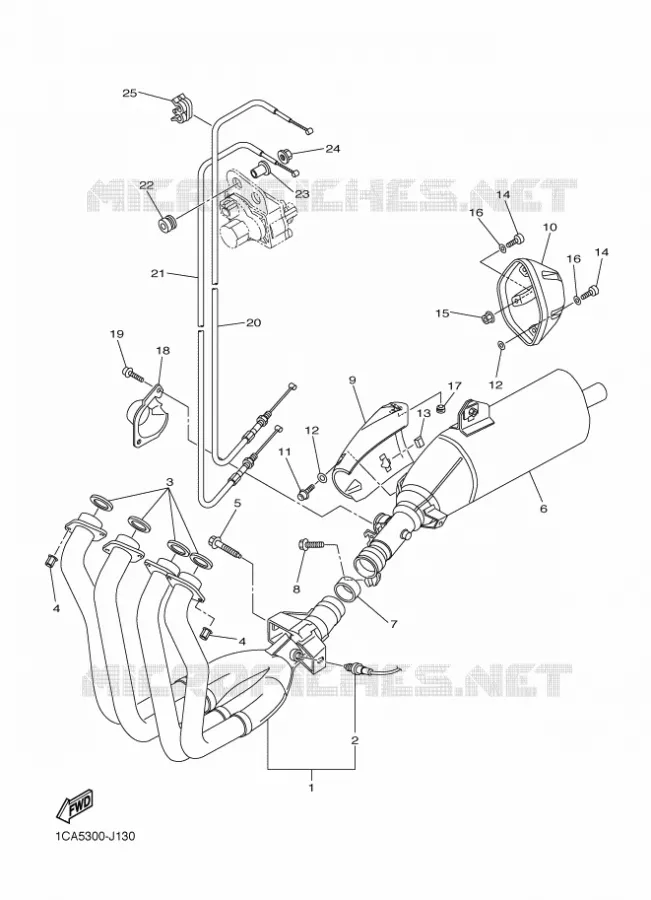 ECHAPPEMENT Yamaha MOTO 1000 2012 FZ1  FZ1-N