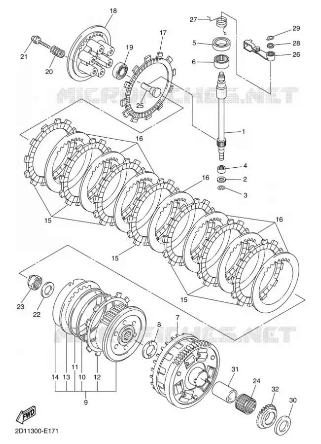EMBRAYAGE DE DEMARREUR Yamaha MOTO 1000 2012 FZ1  FZ1-N