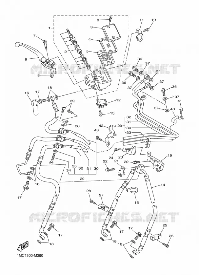 MAITRE CYLINDRE DE FREIN AVANT Yamaha MOTO 1300 2014 FJR  FJR1300A
