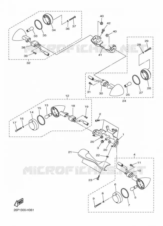 CLIGNOTANT Yamaha MOTO 950 2012 MIDNIGHT STAR  XVS950A