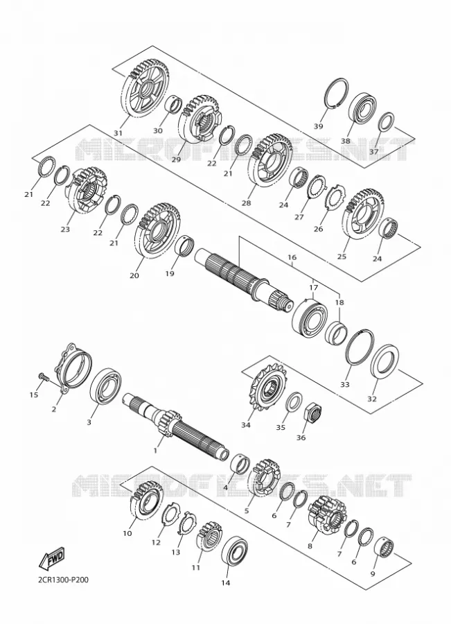 TRANSMISSION Yamaha MOTO 1000 2016 R1  YZF-R1