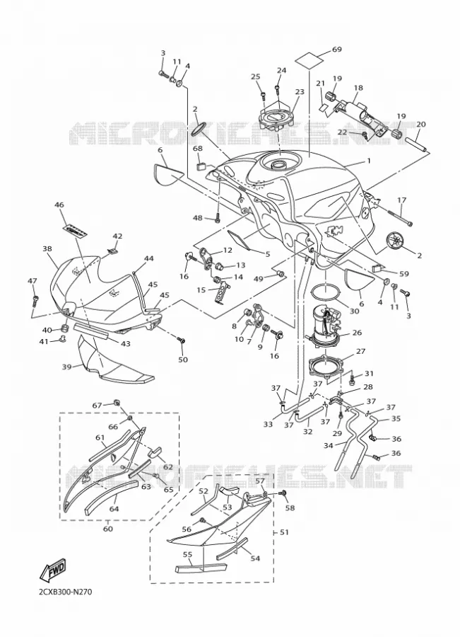 RESERVOIR A ESSENCE Yamaha MOTO 600 2014 YZF-R6  YZF-R6