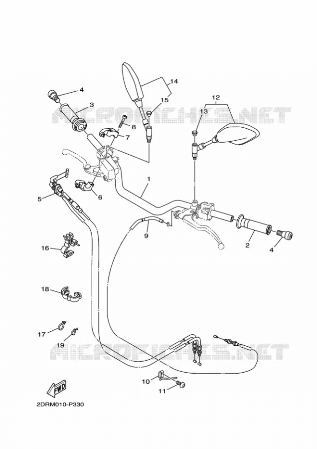 GUIDON ET CABLES Yamaha MOTO 900 2016 MT  MT09A