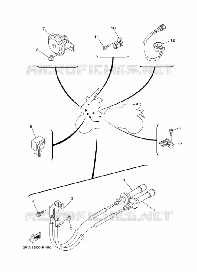 PARTIE ELECTRIQUE 2 Yamaha SCOOTER 530 2016 TMAX  XP500A