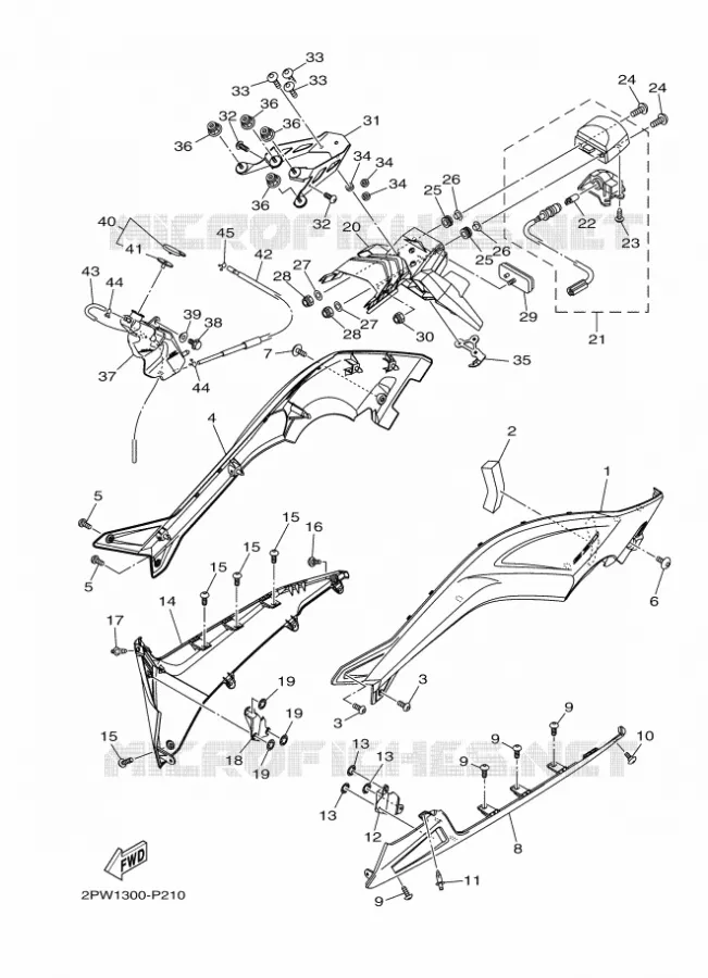 COUVERCLE LATERAL 2 Yamaha SCOOTER 530 2016 TMAX  XP500A