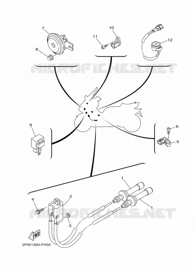 PARTIE ELECTRIQUE 2 Yamaha SCOOTER 530 2016 TMAX  XP500A