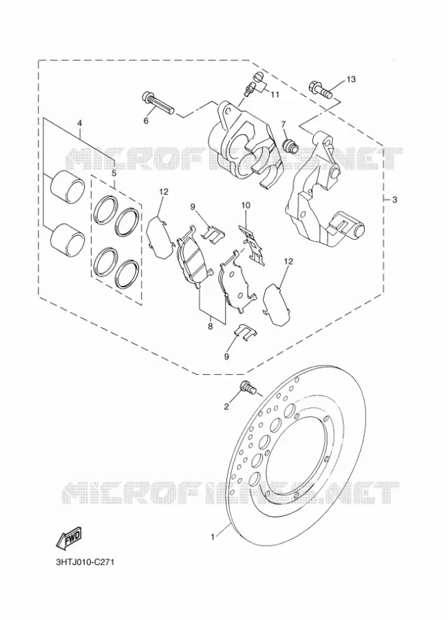 ETRIER DE FREIN AVANT Yamaha MOTO 400 2016 SR  SR400