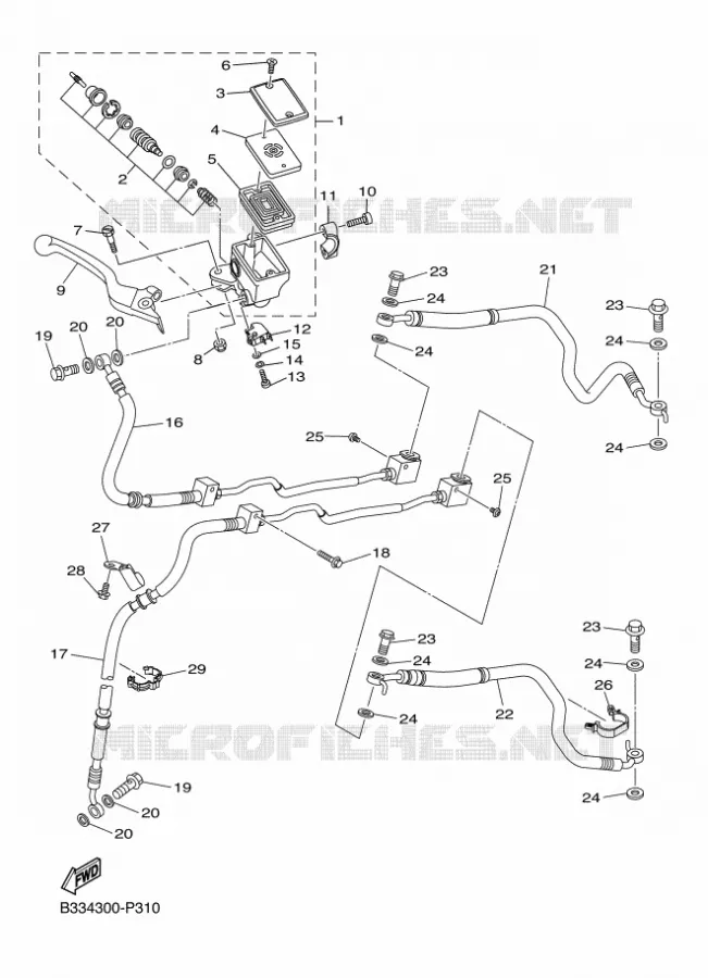 MAITRE CYLINDRE DE FREIN AVANT Yamaha MOTO 950 2016 XV  XVS950CR