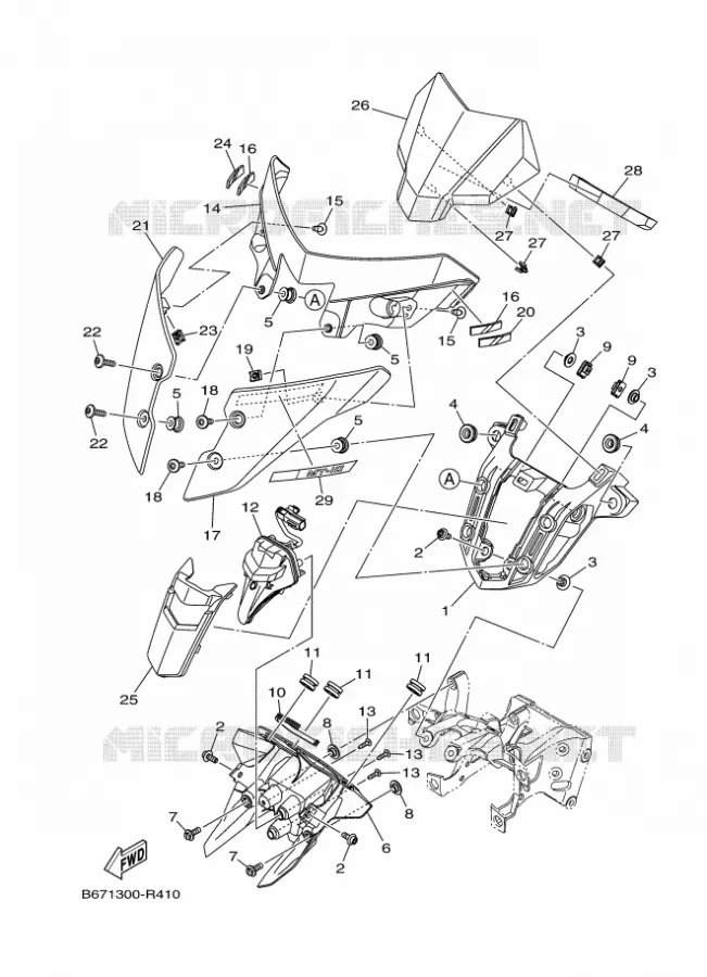 CARENAGES 2 Yamaha MOTO 1000 2016 MT  MTN1000