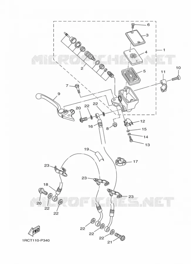 MAITRE CYLINDRE DE FREIN AVANT Yamaha MOTO 900 2016 MT  MT09