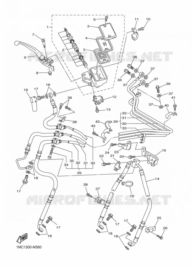 MAITRE CYLINDRE DE FREIN AVANT Yamaha MOTO 1300 2016 FJR  FJR1300-A