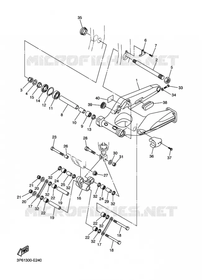 BRAS ARRIERE Yamaha MOTO 1300 2016 FJR  FJR1300-A