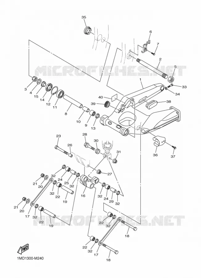 BRAS ARRIERE Yamaha MOTO 1300 2016 FJR  FJR1300-AS