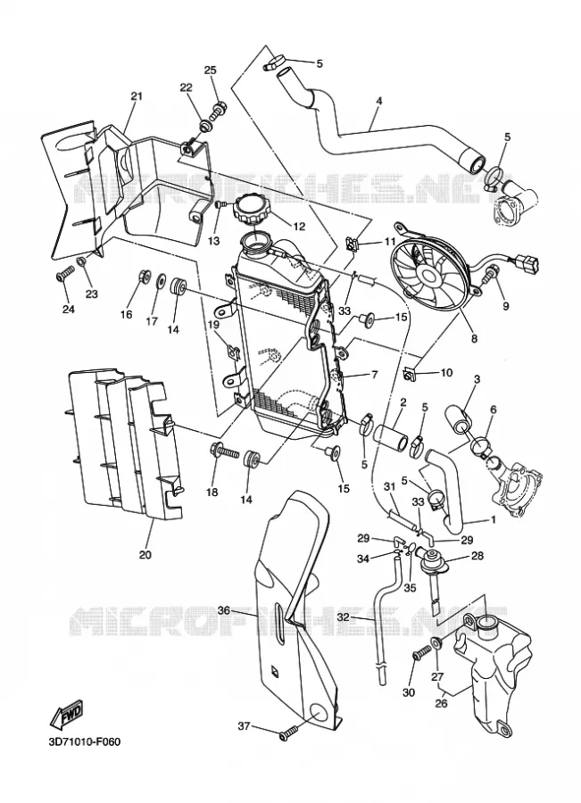 RADIATEUR / DURITES Yamaha MOTO 250 2016 WR-R  WR250R