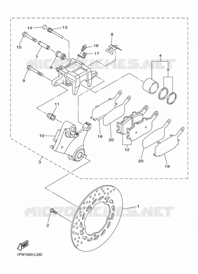 ETRIER DE FREIN ARRIERE Yamaha MOTO 600 2016 XJ6  XJ6F