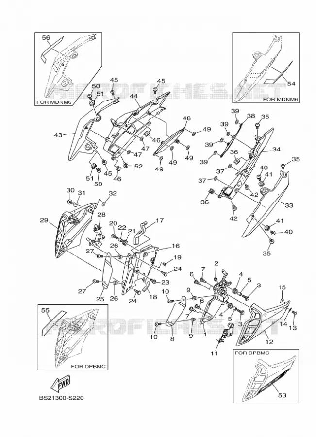 COUVERCLE LATERAL Yamaha MOTO 900 2017 MT  MTN850-A