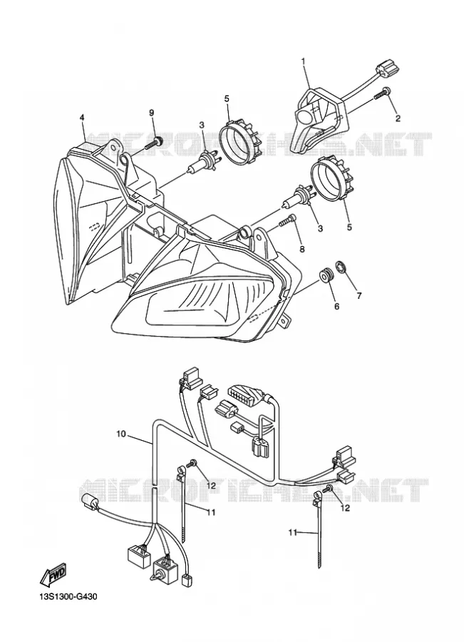 PHARE  Yamaha MOTO 600 2010 R6  YZF-R6