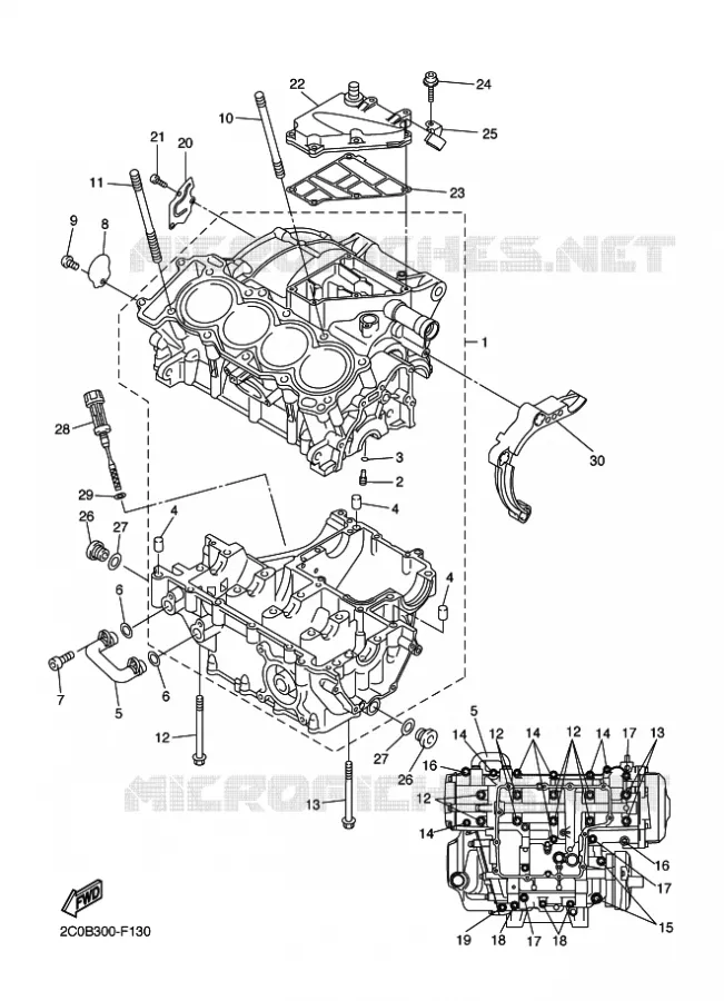 CARTER MOTEUR Yamaha MOTO 600 2007 R6  YZF-R6
