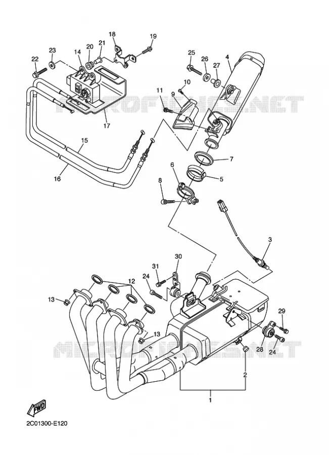 ECHAPPEMENT Yamaha MOTO 600 2007 R6  YZF-R6