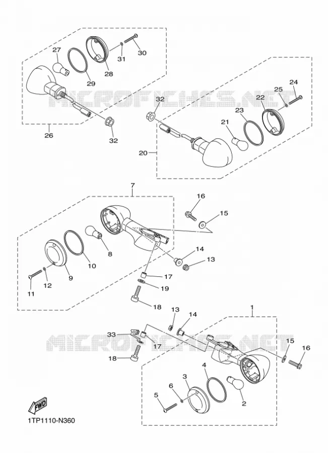 CLIGNOTANT Yamaha MOTO 950 2016 XV  XVS950CU
