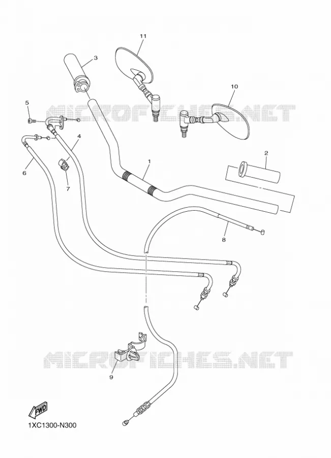 GUIDON ET CABLES Yamaha MOTO 950 2016 XV  XVS950CU