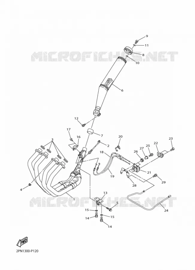 ECHAPPEMENT Yamaha MOTO 1300 2016 XJR  XJR1300C