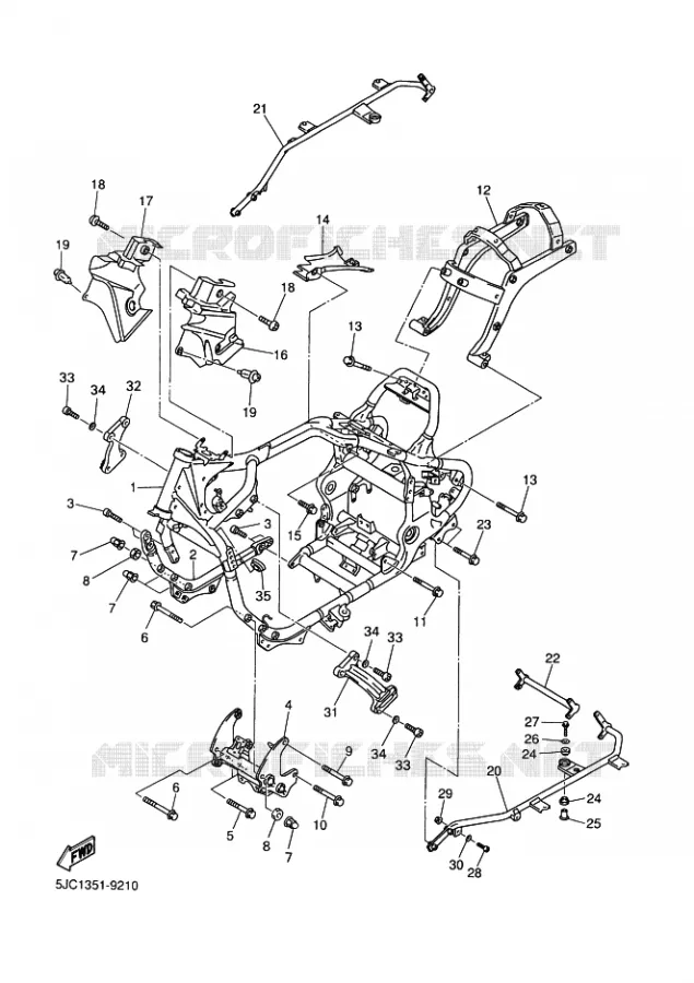 CADRE Yamaha MOTO 1300 2000 ROYALSTAR  XVZ13TF