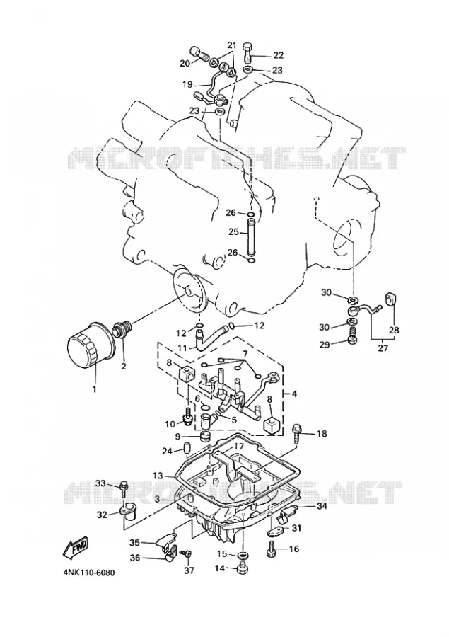 FILTRE A HUILE Yamaha MOTO 1300 2000 ROYALSTAR  XVZ13TF