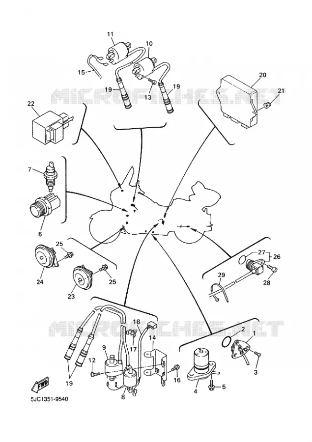 PARTIE ELECTRIQUE 2 Yamaha MOTO 1300 2000 ROYALSTAR  XVZ13TF
