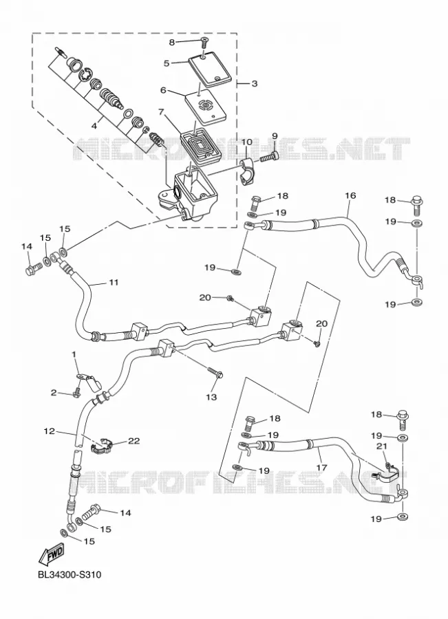 MAITRE CYLINDRE DE FREIN AVANT Yamaha MOTO 950 2017 SCR  XVS950XR-A