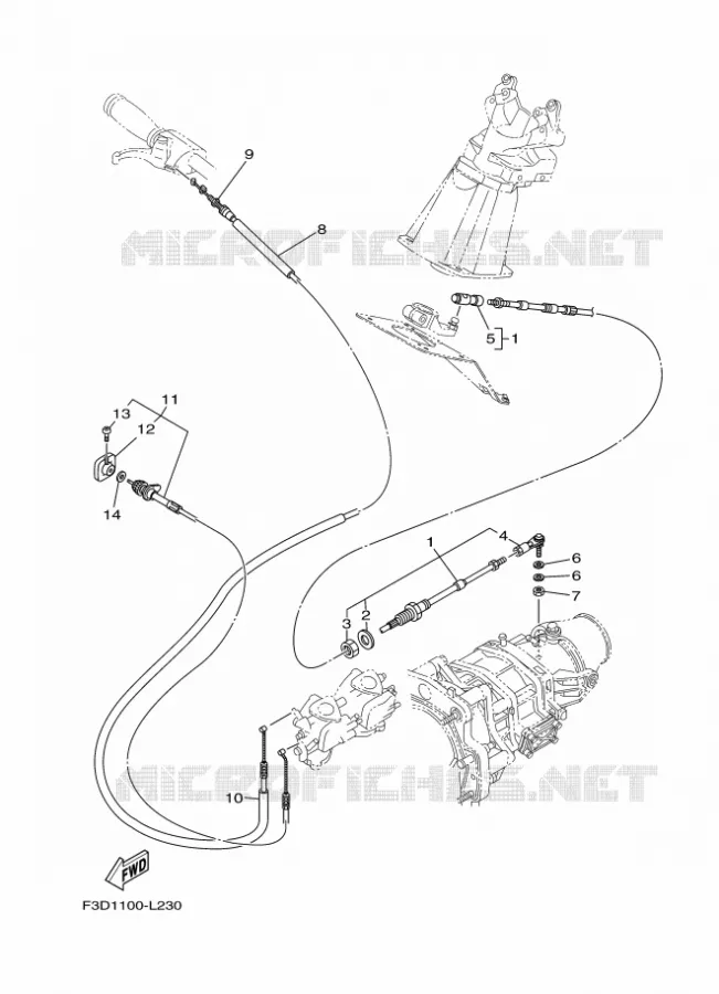 CABLE DE COMMANDE Yamaha WAVERUNNER 700 2013 VX700-L  VX700-L