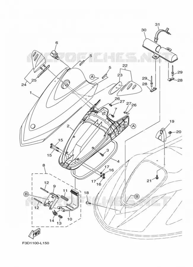 ENGINE HATCH 2 Yamaha WAVERUNNER 700 2013 VX700-L  VX700-L