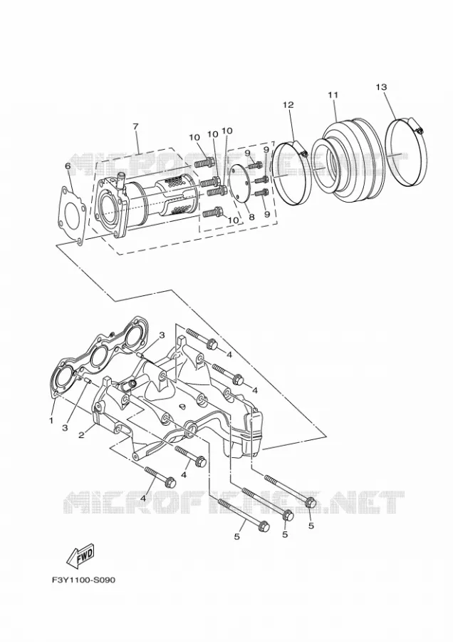 ECHAPPEMENT 1 Yamaha WAVERUNNER 1050 2017 EX  EX1050C-S
